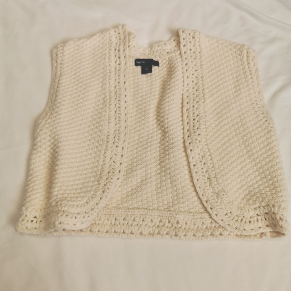 Gap Kids Large  Size 10 Crochet Cream Sweater Vest